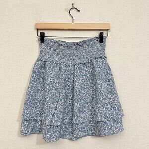 RAILS Addison Skirt Blue Mini Garden Pull On Smocked Babydoll Fairy